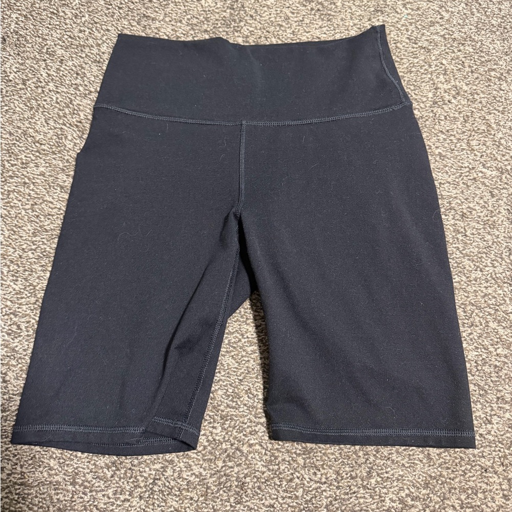 Fabletics Women's Black High-Rise Bike Shorts